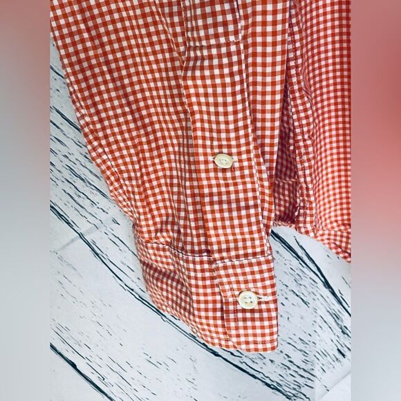 Ralph Lauren Orange & White Check Button Down Oxford Shirt Size L - Picture 5 of 6